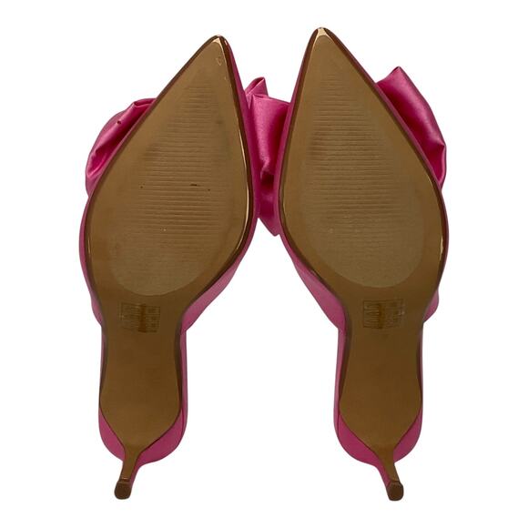 Journee Women's Tiarra Bow Pointed Toe Heeled Mules Pink Size 8 - Picture 5 of 5